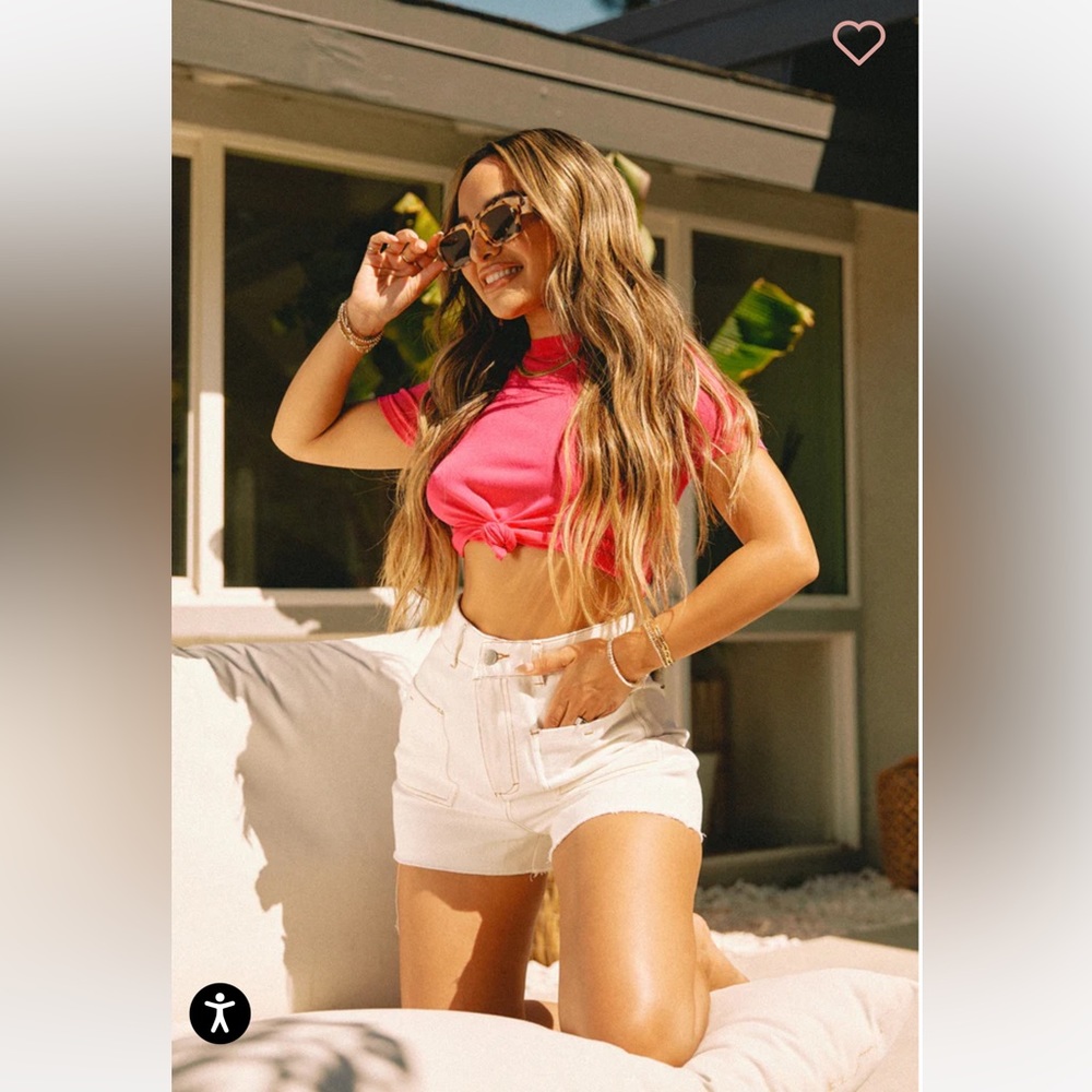 Miss lola white denim shorts